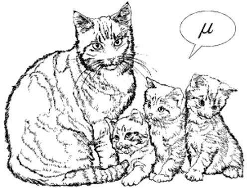 Раскраска кошка с котятами Раскраска кошка с котятами